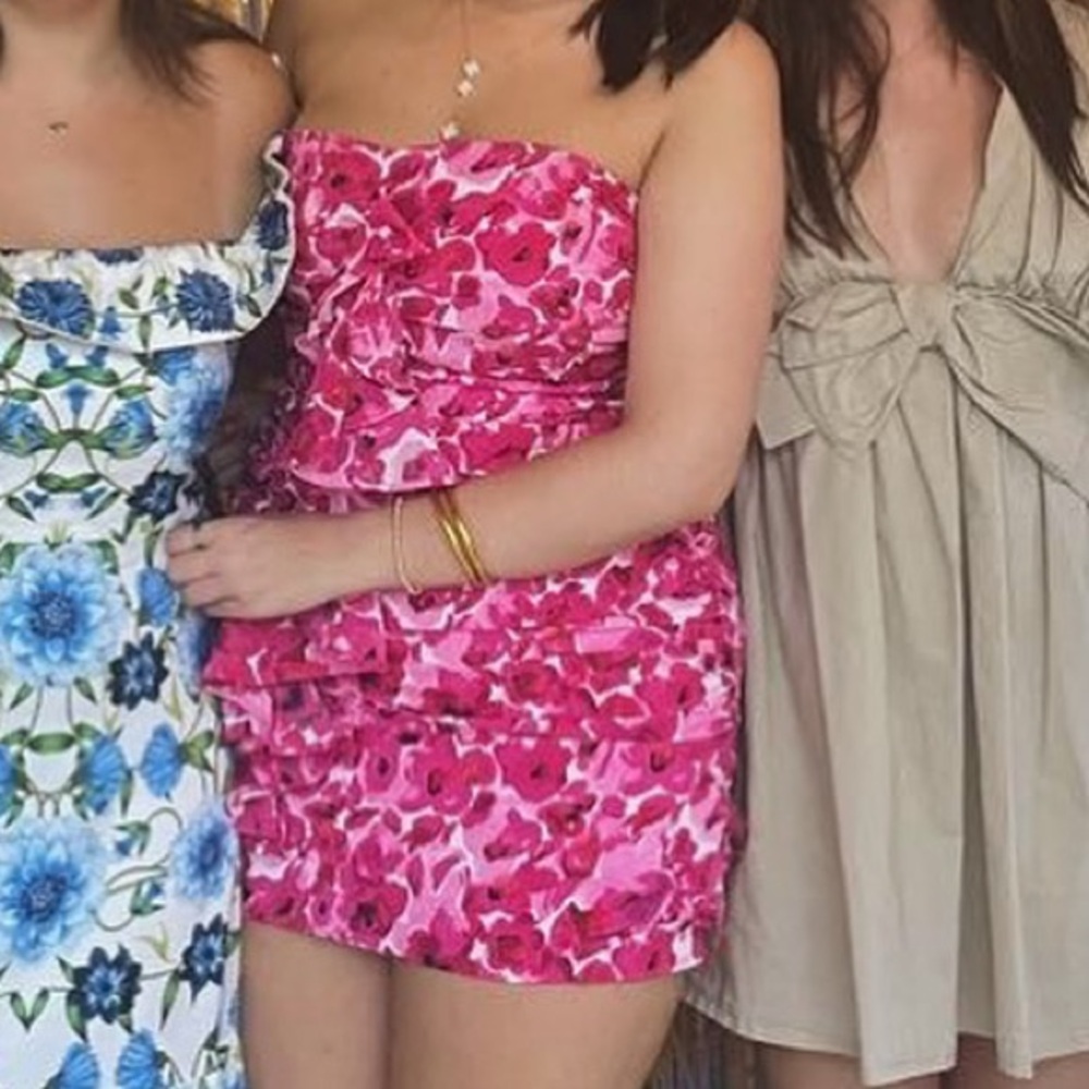 Pink Strapless Babydoll Dress for Weddings